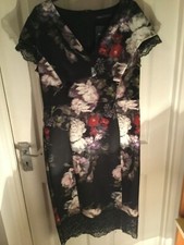 M&S Collection body con black mix dress with lace trim size 16 Bnwt RRP £49.50