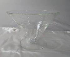 Compote Bowl /Footed Vase Hand Blown Trumpet Art Glass MCM 6.5" x 9.5"