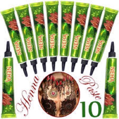 6X Neha Henna Mehndi Tube Mehandi Temporary Body Tattoo Herbal Paint Cone