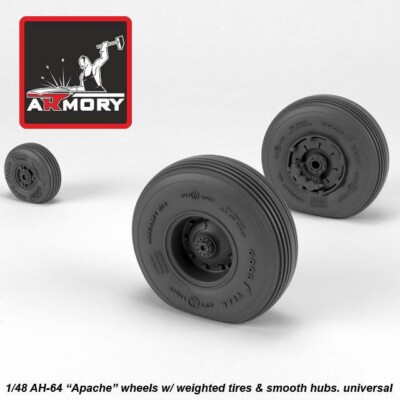 Armory Models AR AW48330 Scale 1:48 AH-64 Apache wheels w/ weighted tires smooth