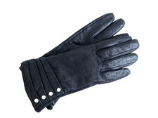 Woman Size S - NEW 100 Leather Gloves Black with Silver Studs