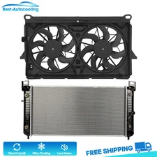 Aluminum Radiator & Cooling Fan Kit For 2007 2008 09-2013 GMC Yukon XL 1500 2500