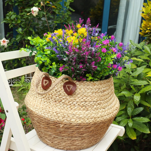 24 Bündel Künstliche Kunstblumen Outdoor, 6 Stile UV Beständig Kein Verblassen Faux P - Bild 6 von 7