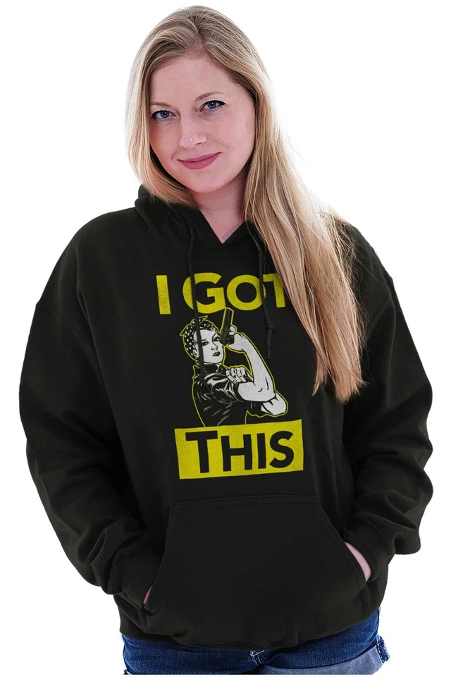 Sudaderas con capucha retro Rosie the Riveter Pro Guns I Got This para mujer Foto 4 de 4