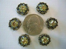 2 Hole Slider Beads Scalloped Daisy Smoked Topaz and Jonquil 6