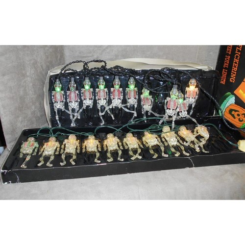 Vintage Halloween Skeleton String Lights 2 Boxes Works-Read Description - Picture 3 of 15