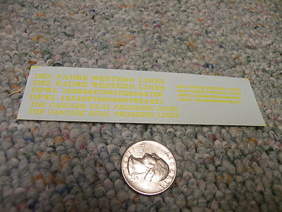 Herald King decals HO Del Padre Western Lines Cascade yellow ZZ96