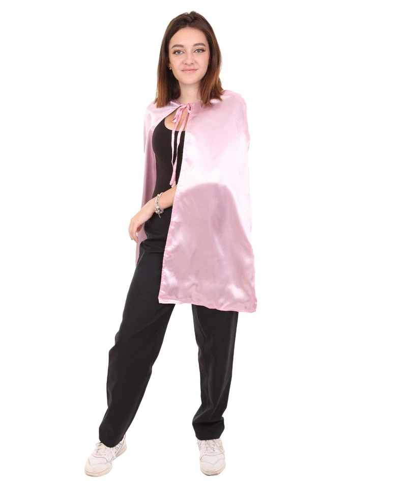 Fantasia feminina adulta reversível capa de vampiro rosa e preta HC-801 - Imagem 4 de 4