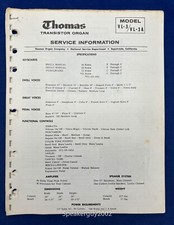 Original Thomas Organ VL-3 VL-3A Service Information - Manual -- 1