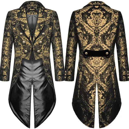 Costume uomo vittoriano steampunk giacca cappotto rinascimento medievale - Foto 11 di 13