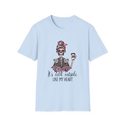 Its Cold Outside Like My Heart Skeleton Unisex Softstyle T-Shirt