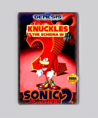 SONIC THE HEDGEHOG 2 w/ KNUCKLES / SEGA GENESIS - 2''x3'' FRIDGE MAGNET (box game
