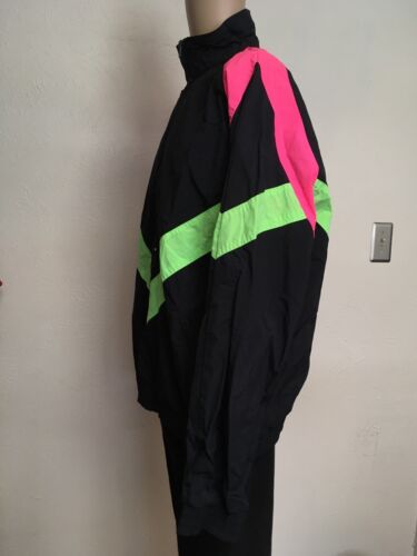 Maglione Vintage Anni 80 Doppio Controllo Surf Gone Wild 1/2 Zip Nero Striscia Neon XL - Foto 5 di 12