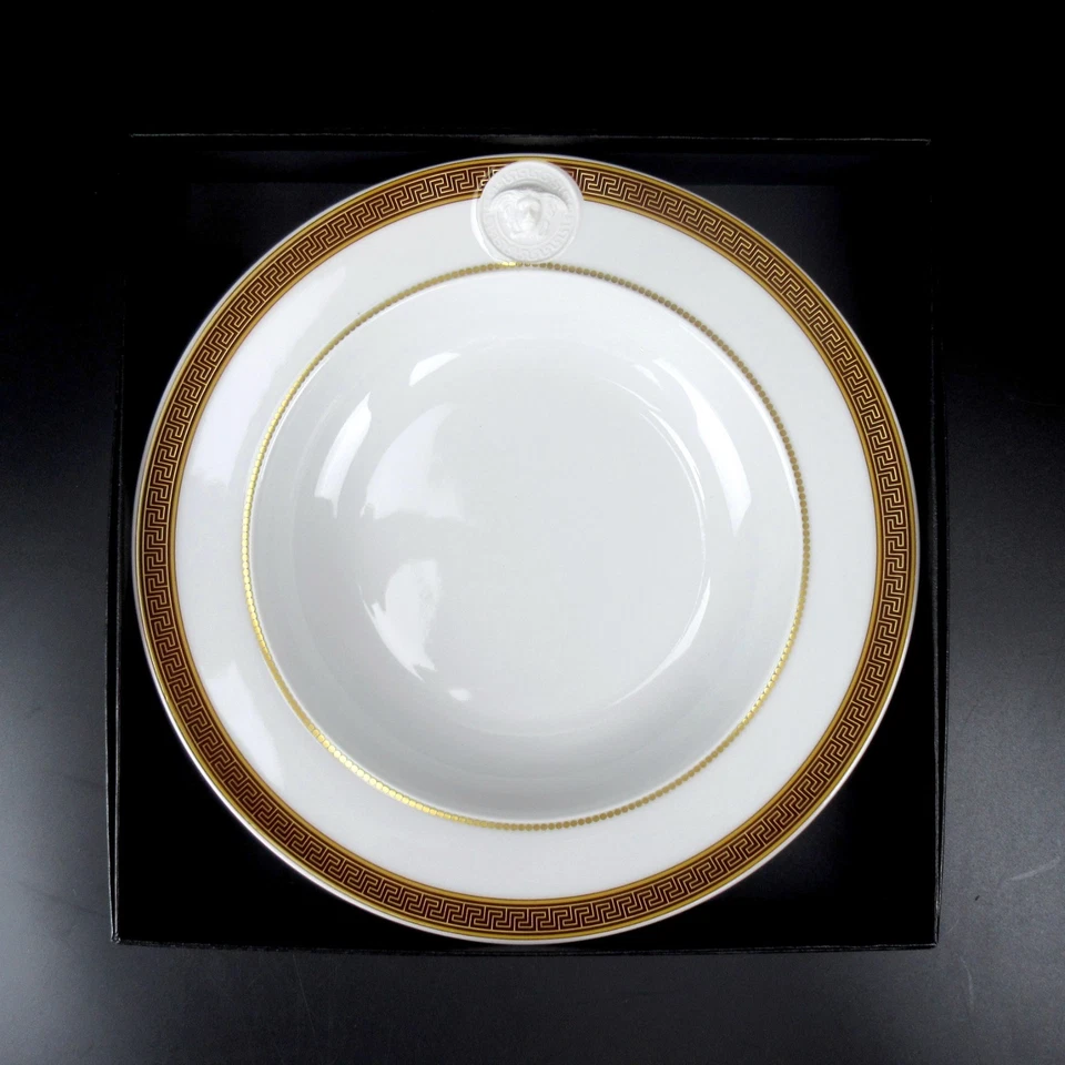 Rosenthal Versace Porzellan Suppenteller Serie Ikarus Medaillon Meandre Marron - Bild 1 von 4