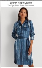 Lauren Lauren’s Signature Shirt dress with an eye-catching tie-dye print. Size 2
