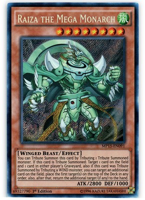 Yugioh! LP Raiza the Mega Monarch - MP15-EN091 - Secret Rare - 1st Edition Light
