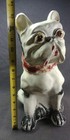 Large 1930s? Carnival Chalkware Boston Terrier French Bulldog Dog Statue 10"x14" — photo 2