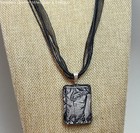Artisan Black and White Glass Pendant Multistrand Necklace, 22.3g — photo 1
