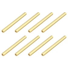 M3x60mm Brass Hex Coupling Nuts(Gold Tone, Pack of 8)