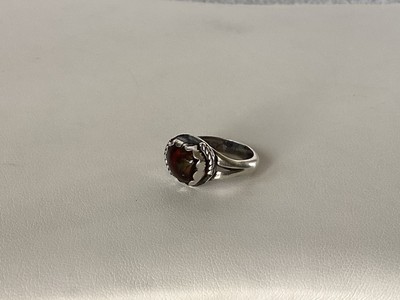 Boulder Opal Ornate Sterling Silver Ring Brown Multi Size 2.7 Small Kids Vintage