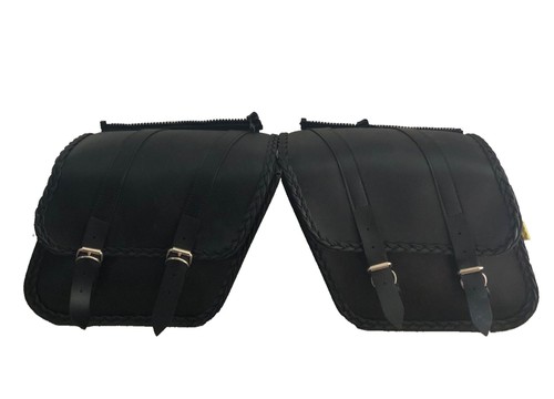 Willie & Max Item 58707-20 Braided Series Standard Slant Saddlebags Made in USA