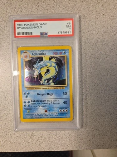 1999 POKEMON BASE SET UNLIMITED #6 GYARADOS-HOLO PSA 7
