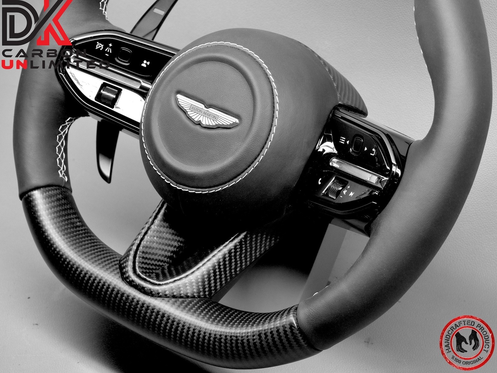 Aston Martin 2025 Vantage White Heated Touch Sensor Matte Carbon Steering Wheel