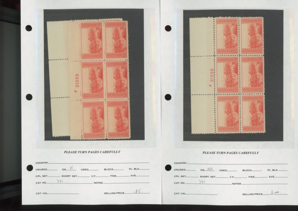 US stamps 740 to 753  23  mnh mh  plateblocks dealer lot   (mb33 - Image 3 of 4