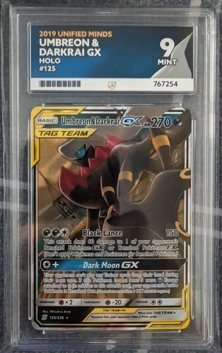 Pokémon TCG 2019 Unified Minds Umbreon & Darkrai GX 125/236 TAG TEAM Holo Ace 9