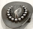 MCM Pewter Pin Brooch Souvenir silver tone Stetson 10 gallon Hat rhinestone band — photo 2