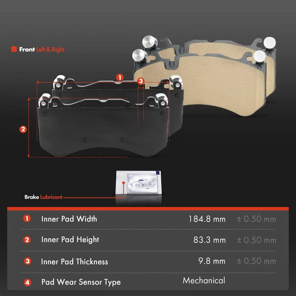 4x Pastillas de freno delanteras de cerámica para Mercedes-Benz C63 AMG S E63 AMG S GLE63 AMG S Foto 4 de 4