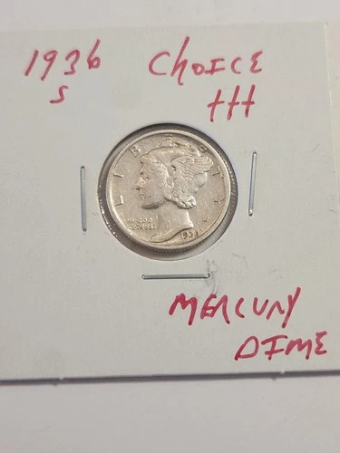 1936 S CHOICE+++ MERCURY DIME