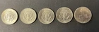 John F. Kennedy Half Dollar Coins 1971, 72, 73, 74 & 1975/76 Circulated