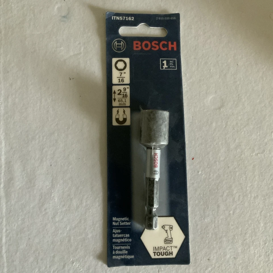 Bosch 7/16" Hex Magnetic Nut Setter Driver, 2-9/16" Length, ITNS7162 (4 PACK) - Image 2 of 3