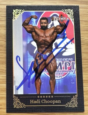HADI CHOOPAN SIGNED 2021 MR OLYMPIA CARD RACC BODYBUILDER PERSIAN WOLF IFBB E
