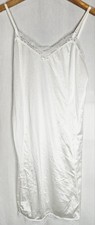 Vintage Velrose 40 Nylon Full Slip Nightgown Lace Accents White