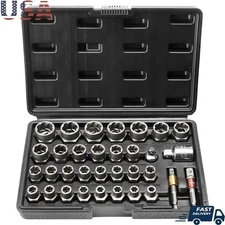 29 Piece Bolt Extractor Socket Wrench Set Cr-Mo Steel Rusty Nut Remover Kit New