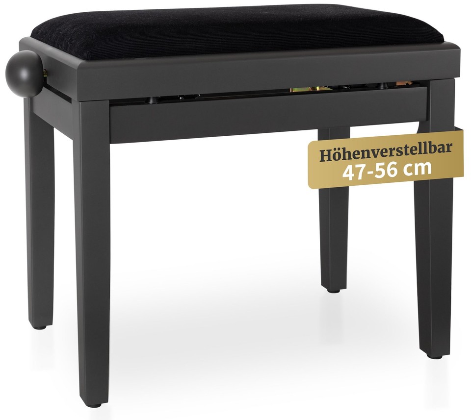 Banquette de Piano Clavier Banque Tabourete Rembourre Bois Noyer Noir