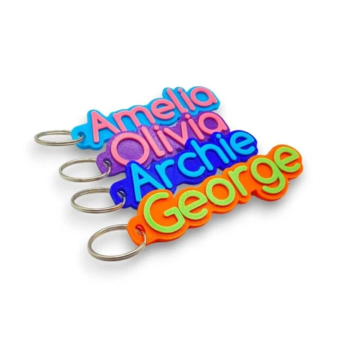 Personalized 3D Printed Keychain Keyring - Stocking Fillers, Party Bag Gifts