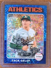 Zack Gelof 2024 Topps Heritage Chrome Blue Sparkle Refractor #346 Rookie Card RC