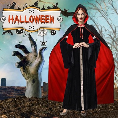 Halloween Vampir Umhang Dracula Mantel Kaputzenumhang Sensenmann Umhänge Kostüm