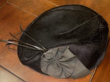 Vintage Wool Felt French Beret Fascinator Pillbox Hats Cocktail Party Wedding...