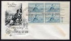 1953 U.S. National Guard (Scott 1017) - Artcraft Plate Block FDC TE431