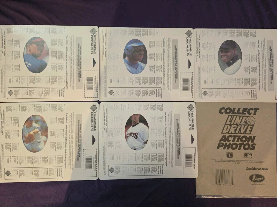 Lote de 5 decalques reutilizáveis 1992 High 5 Superstar Collection - Imagem 2 de 2