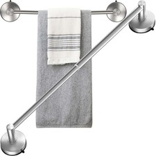 Adjustable Suction Cup Towel Bar for Bathroom 14-27 Inch Brushed New-Brushed