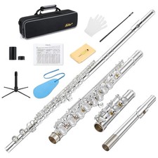 Professional Silver Plated Flute with Accessories