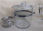 Vintage Pyrex Flameware Clear Glass Coffee Percolator 9 Cup Missing Stem