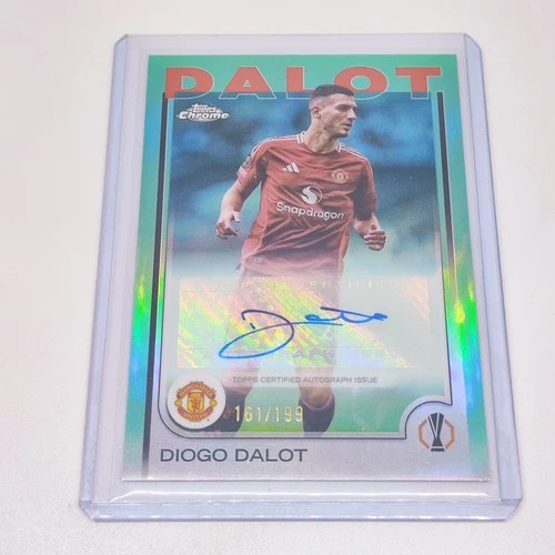 2024-25 Topps Chrome UEFA Club Competitions Auto Aqua DIOGO DALOT /199!!