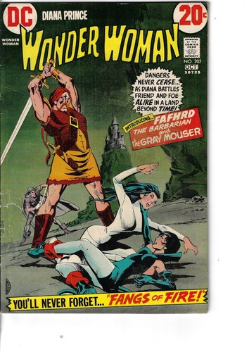 Wonder Woman 202 1st Full Fafhrd Grey Mouse G/VG 1972 Glossy