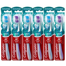 Colgate 360 Extra Soft Toothbrush 6 Pack for Sensitive Teeth and Enamel Care
